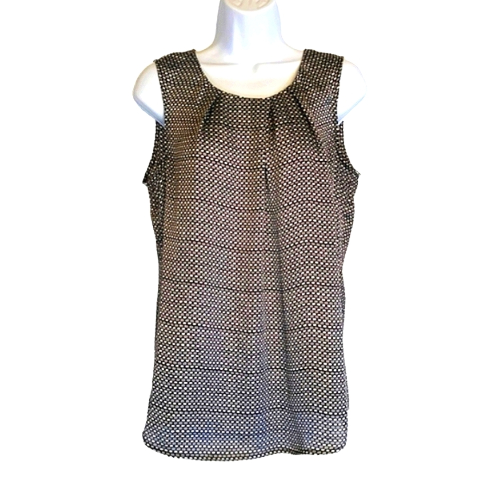 Coldwater Creek Black/ White Wardrobe Builder Career Blouse Tank Med 10-…